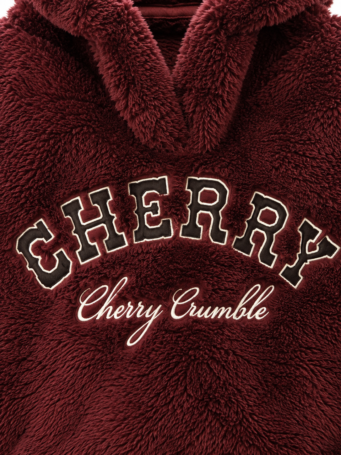 Unisex Kids Cherry Teddy Fleece Hoodie