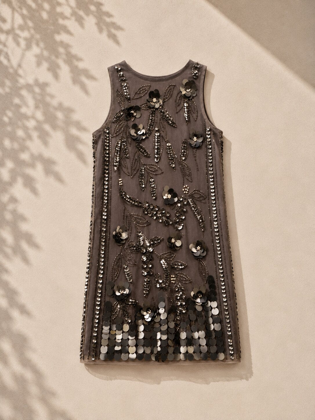 Charcoal Grey Sequin Party Dress for Girls