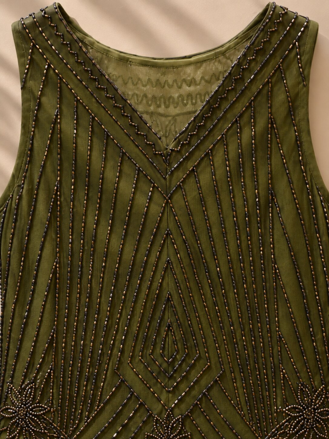 Girls Green Sequin Embellished Party Dress