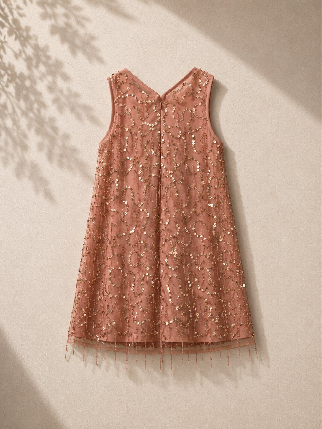 Girls Baby Pink Sequin Party Dress