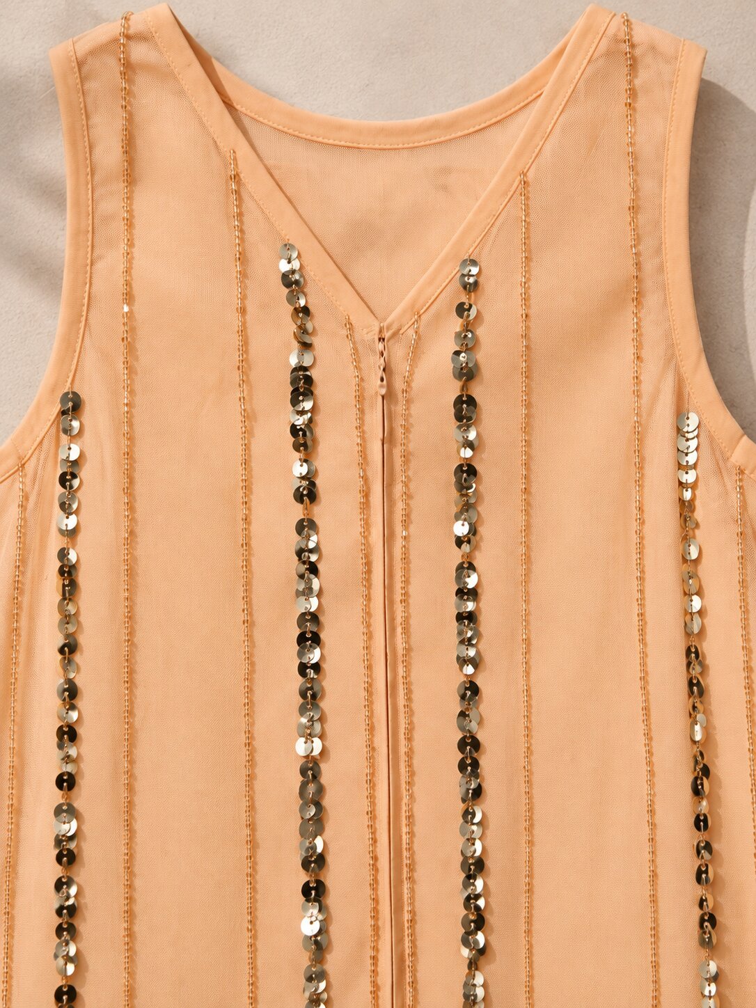 Peach Sequin Party Dress for Girls