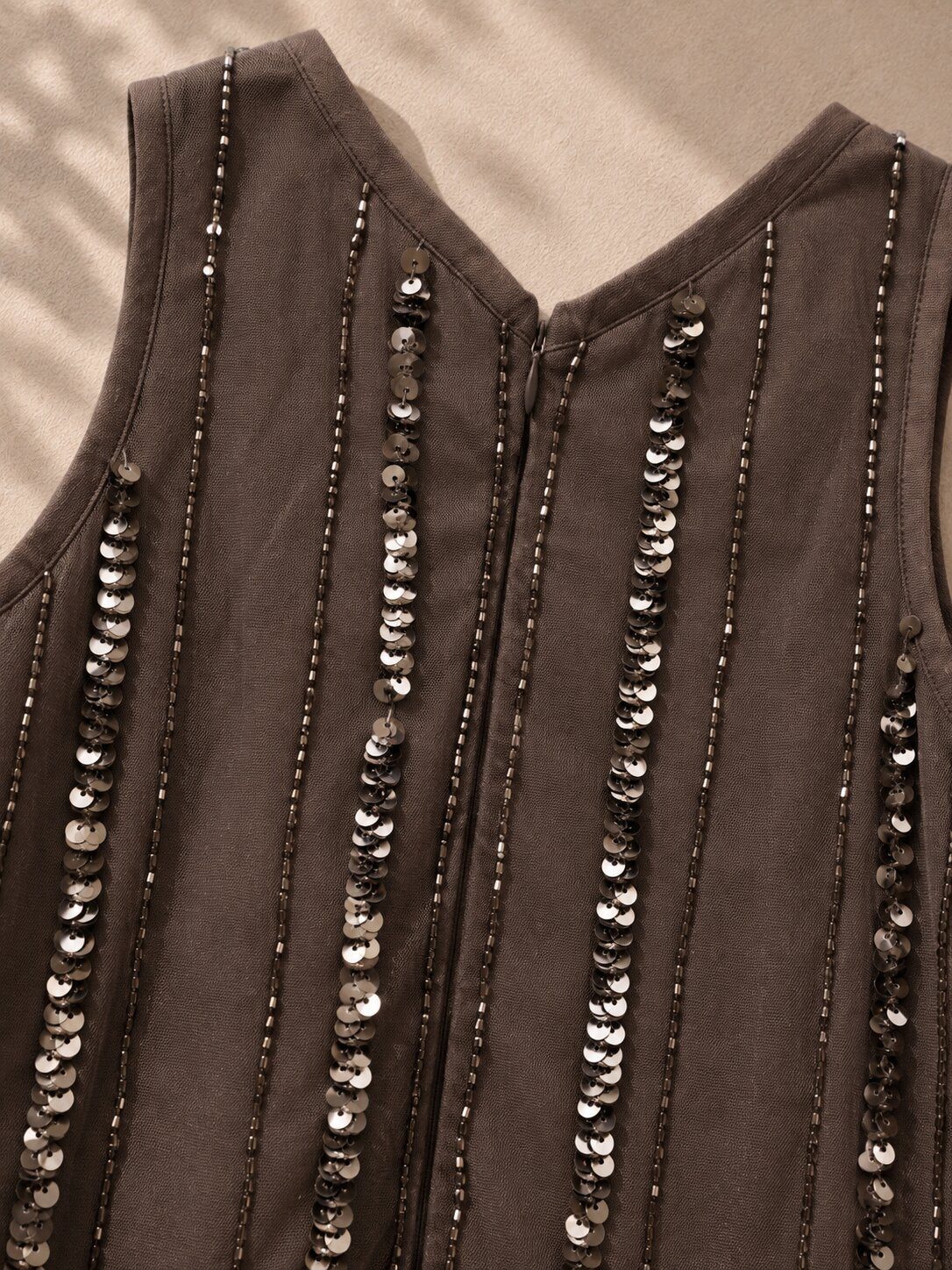 Charcoal Grey Sequin Party Dress for Girls