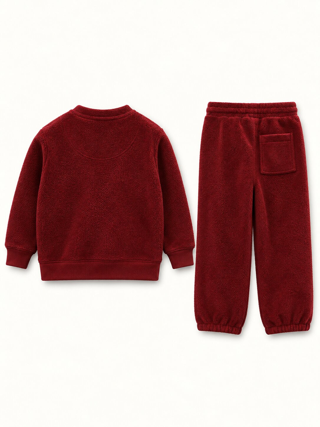 Unisex Kids Maroon Patch Work Sweatshirt with Trouser Co-Ord Set