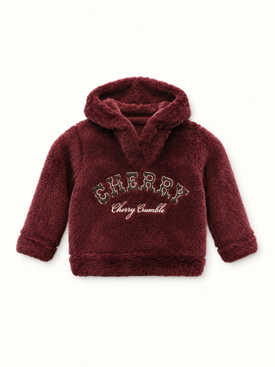 Unisex Kids Cherry Teddy Fleece Hoodie