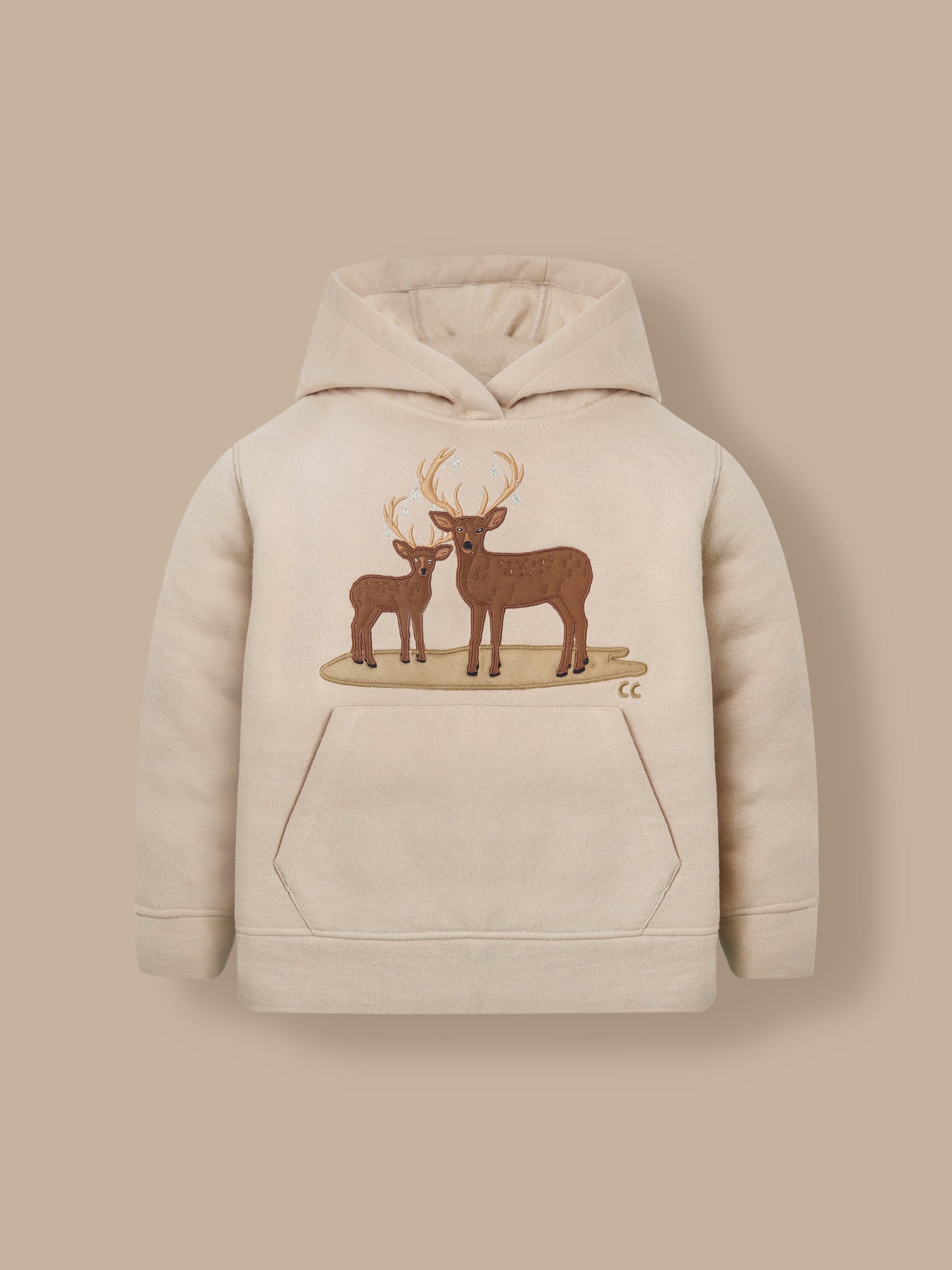 Cherry Crumble Elegant Beige Hoodie