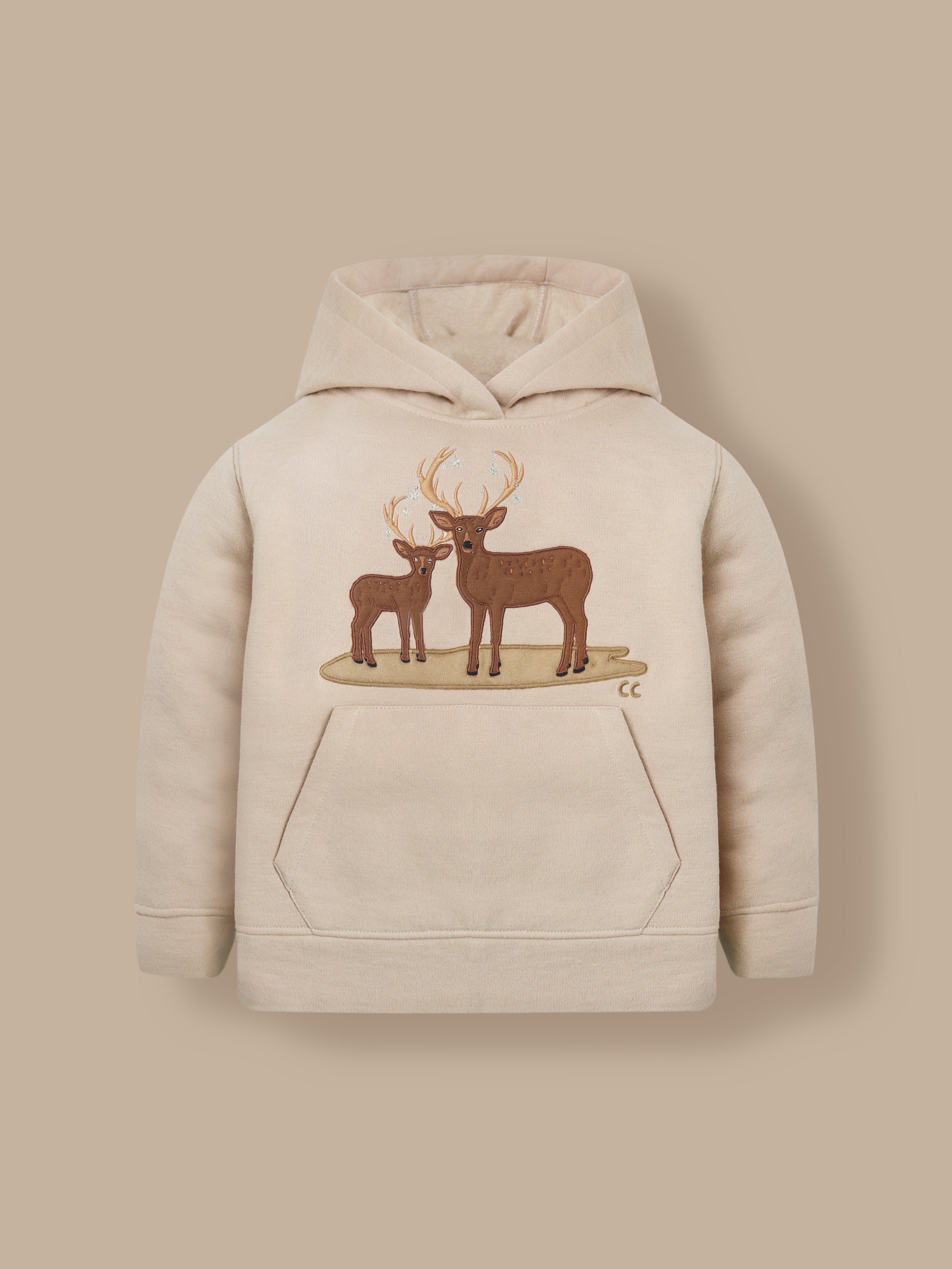 Cherry Crumble Elegant Beige Hoodie