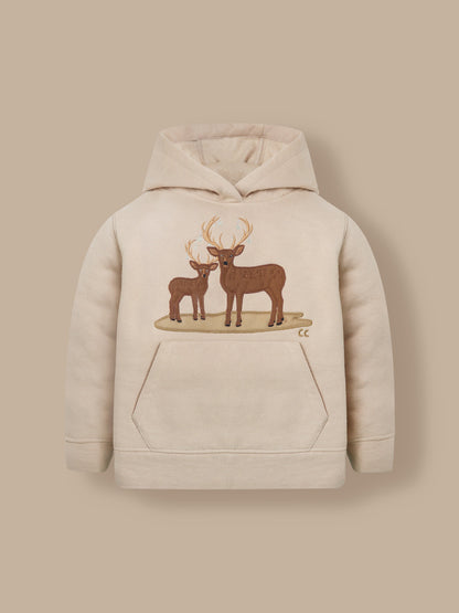 Cherry Crumble Elegant Beige Hoodie