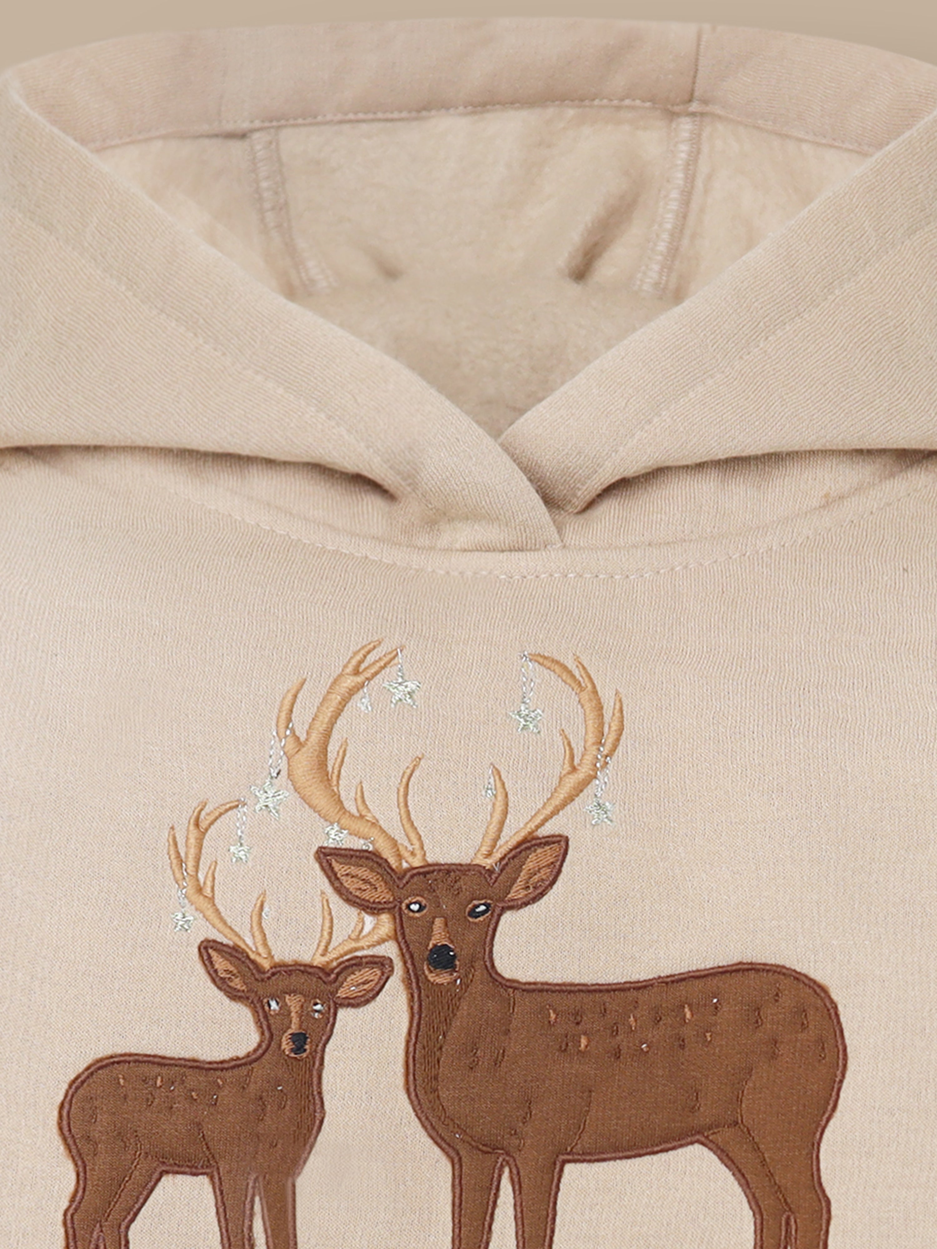 Cherry Crumble Elegant Beige Hoodie