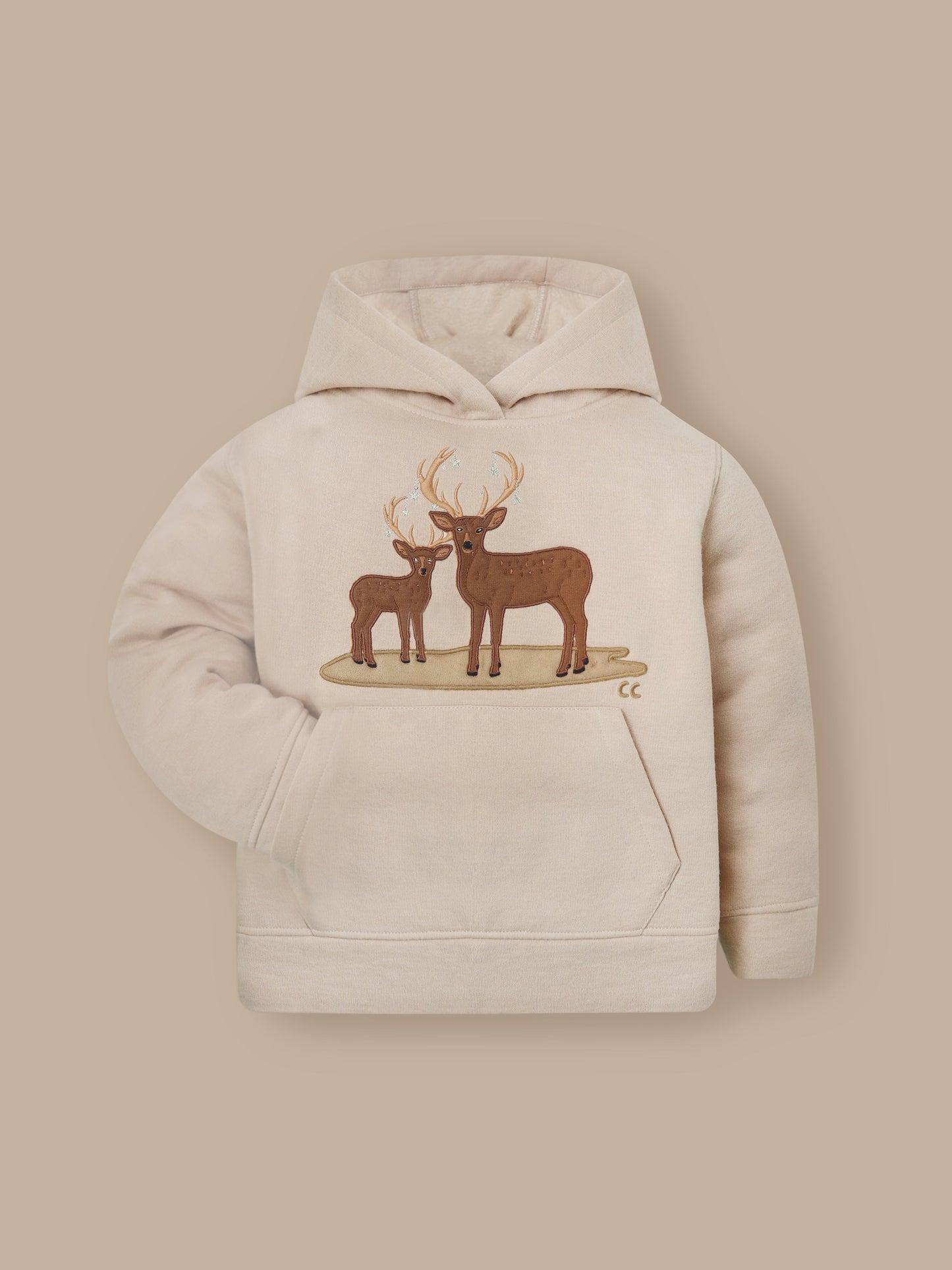 Cherry Crumble Elegant Beige Hoodie