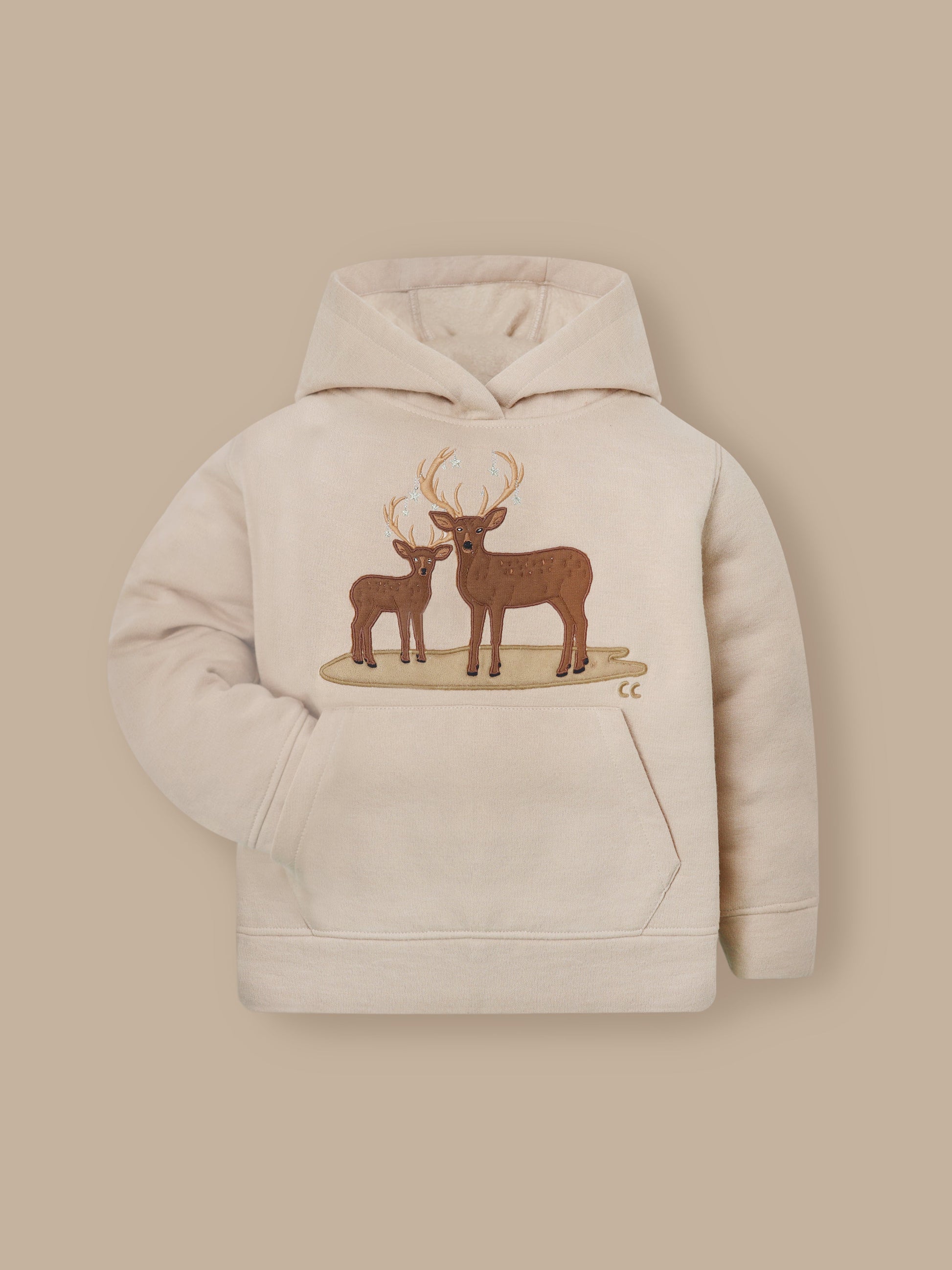Cherry Crumble Elegant Beige Hoodie
