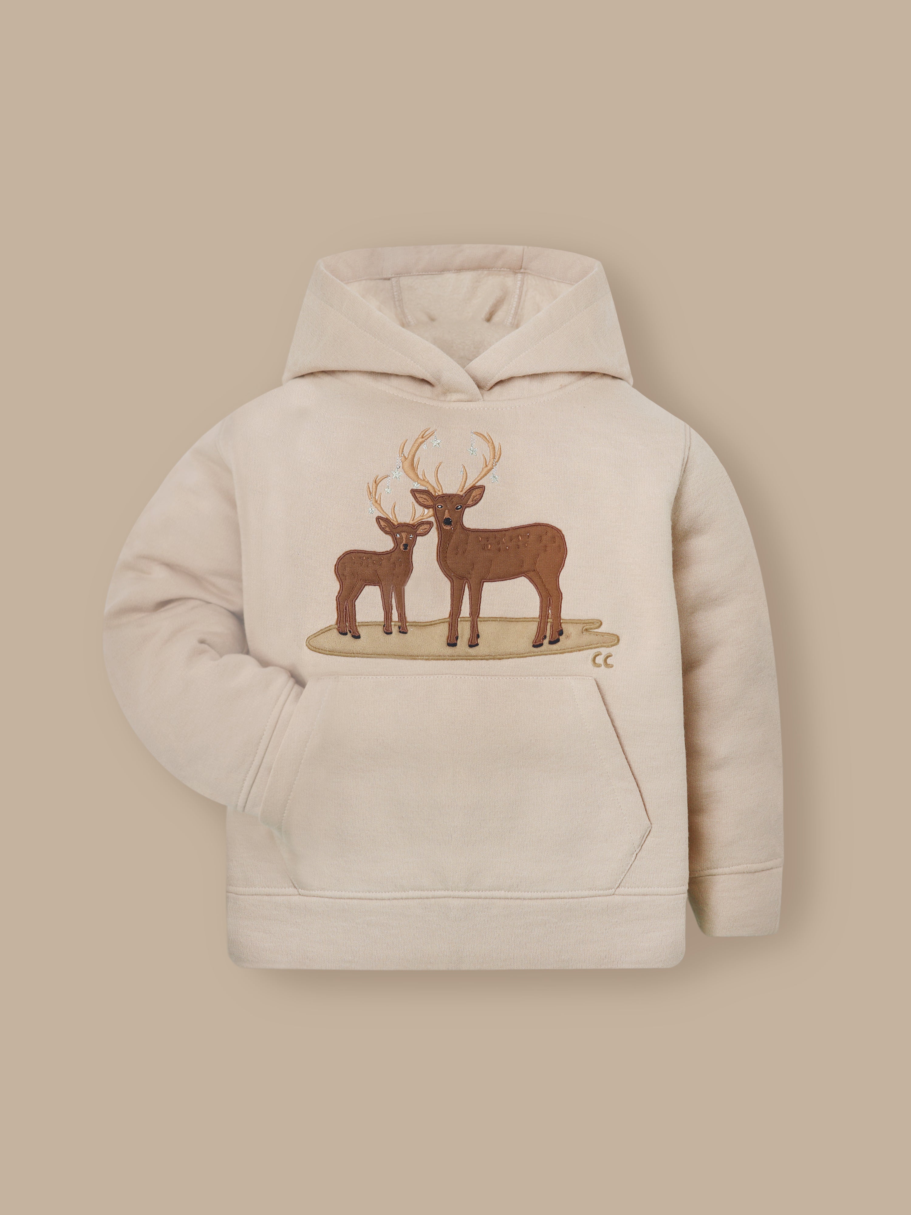 Cherry Crumble Elegant Beige Hoodie