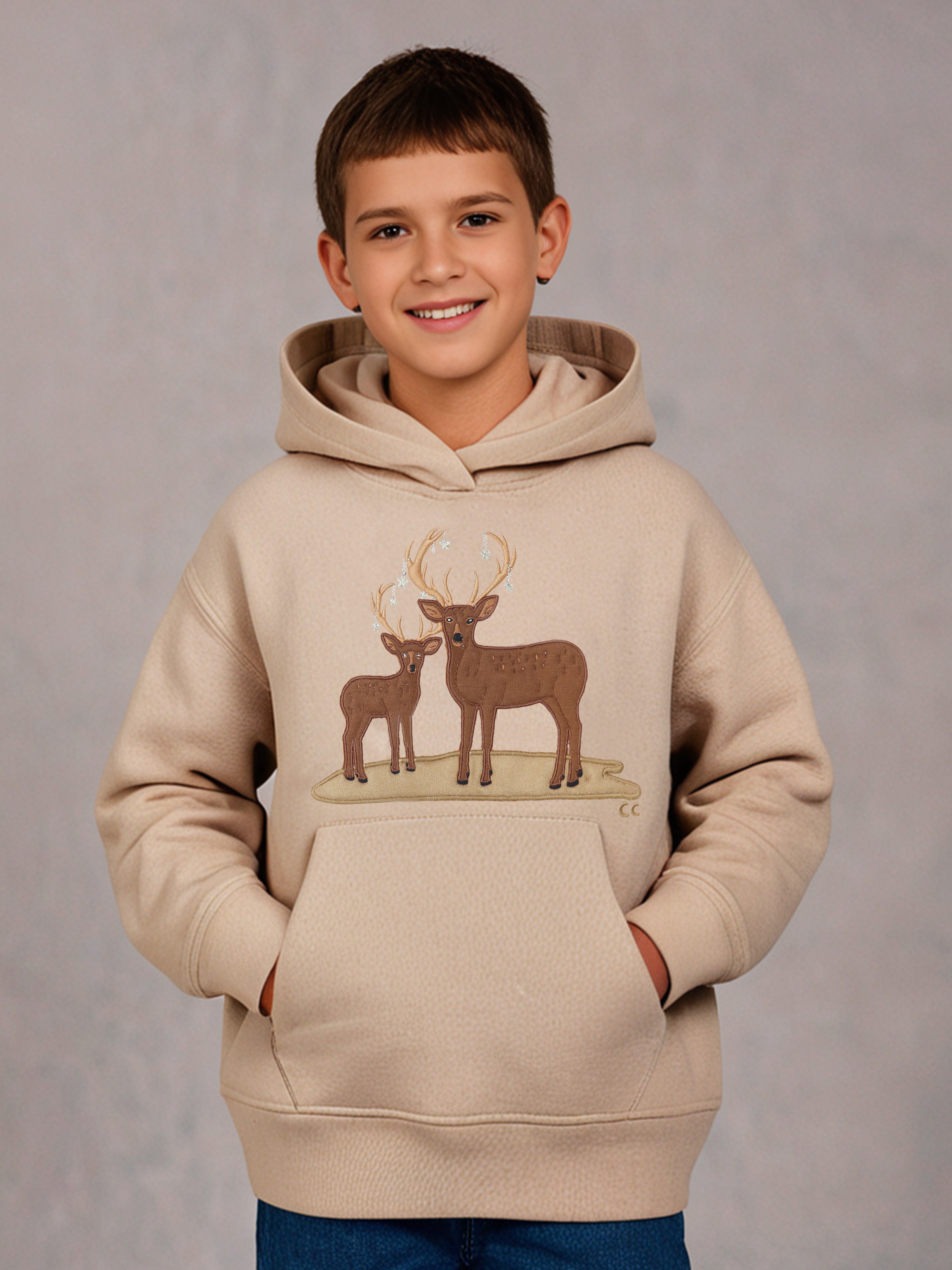 Cherry Crumble Elegant Beige Hoodie
