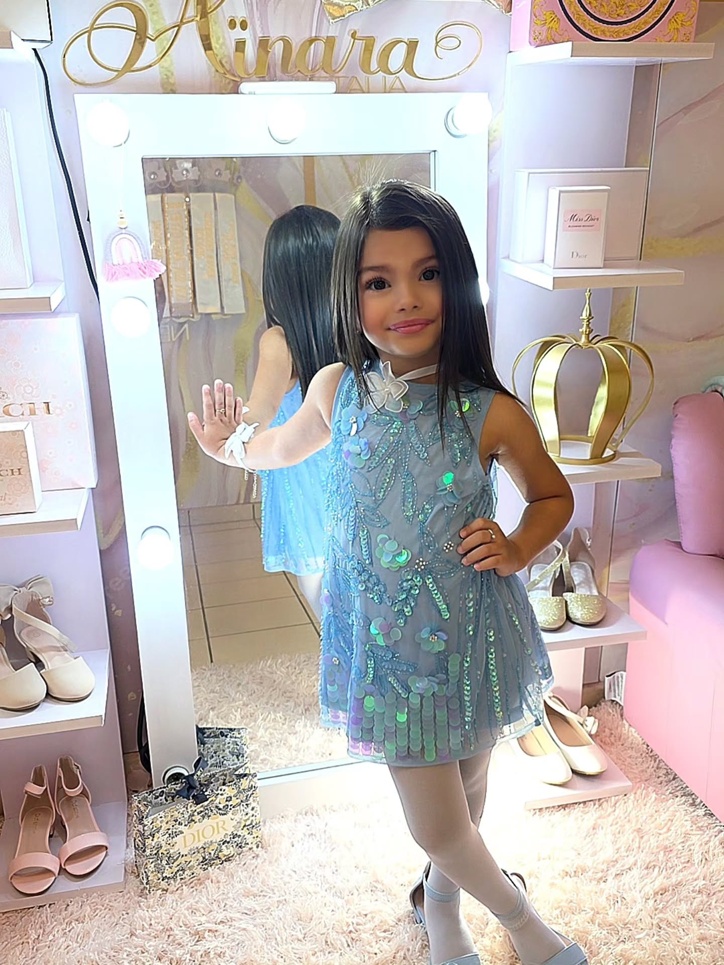 Blue Embellished Party Wear Dress