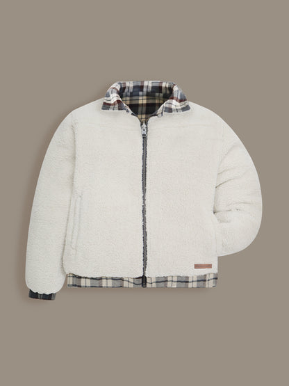 Cherry Crumble Multicolor Checkmate Reversible Winter Jacket