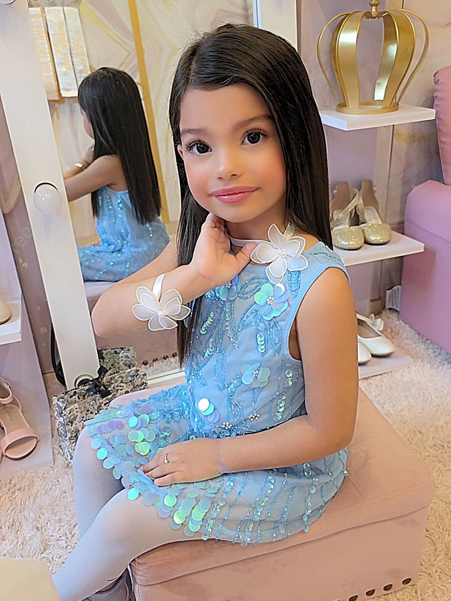 Blue Embellished Party Wear Dress