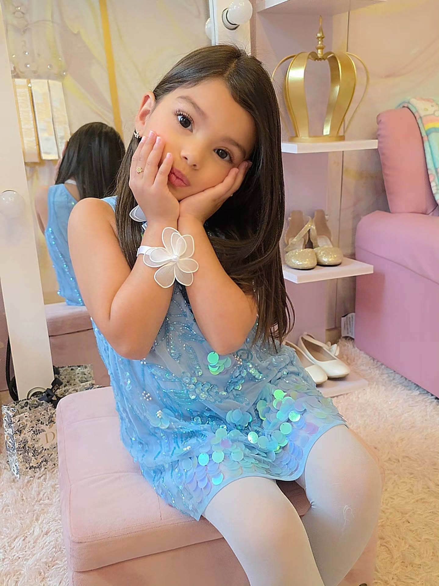 Blue Embellished Party Wear Dress