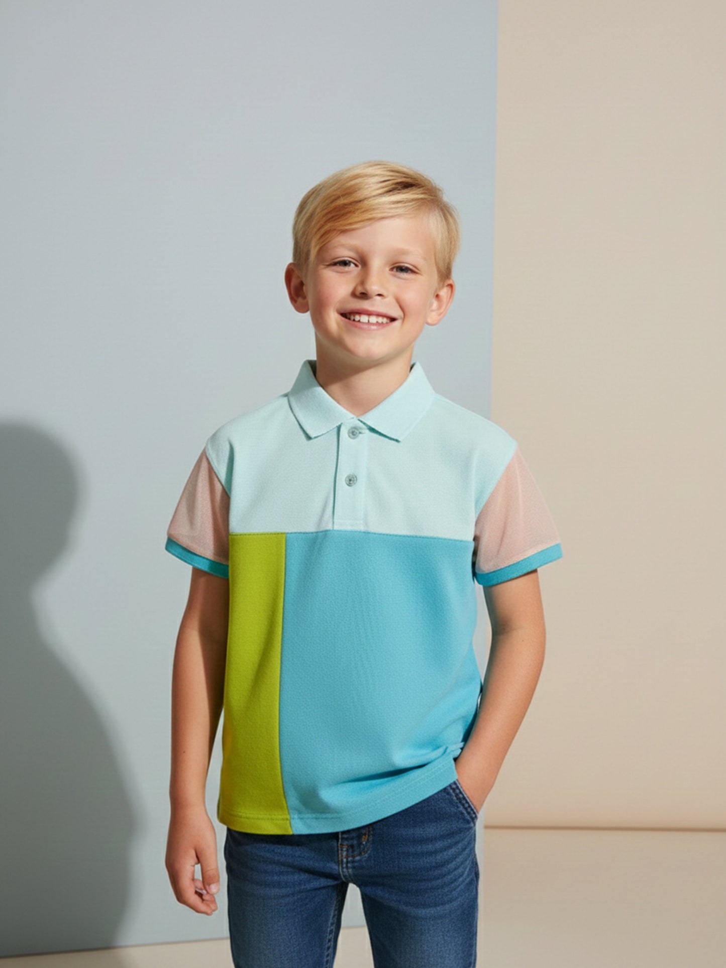 Multi-Color Boys Polo Tee