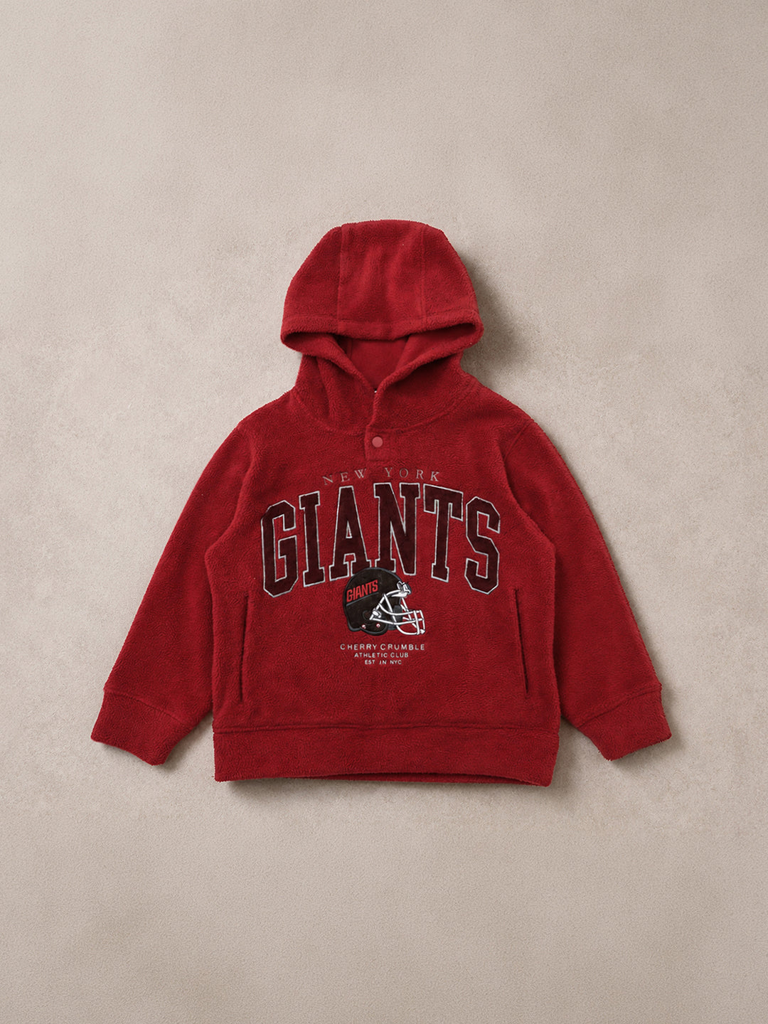 Kids Unisex Maroon Solid Hooded Sweatshirt