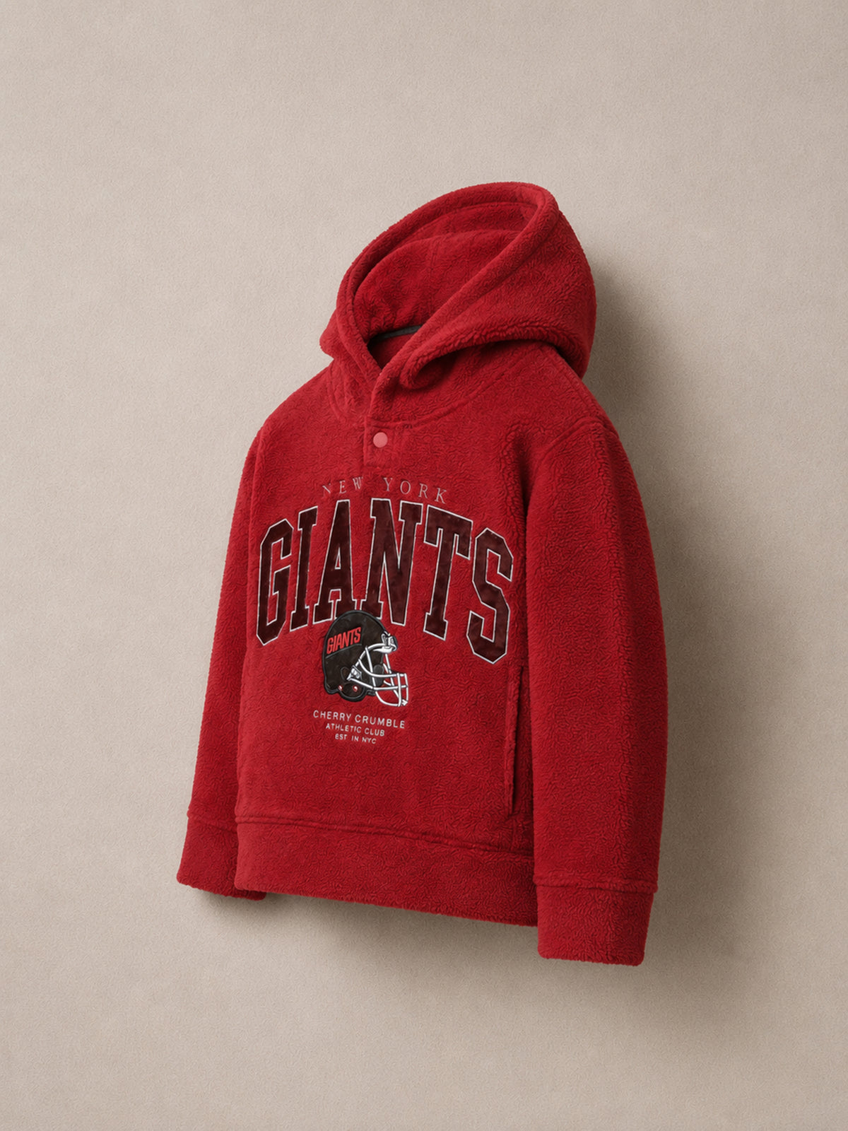 Kids Unisex Maroon Solid Hooded Sweatshirt