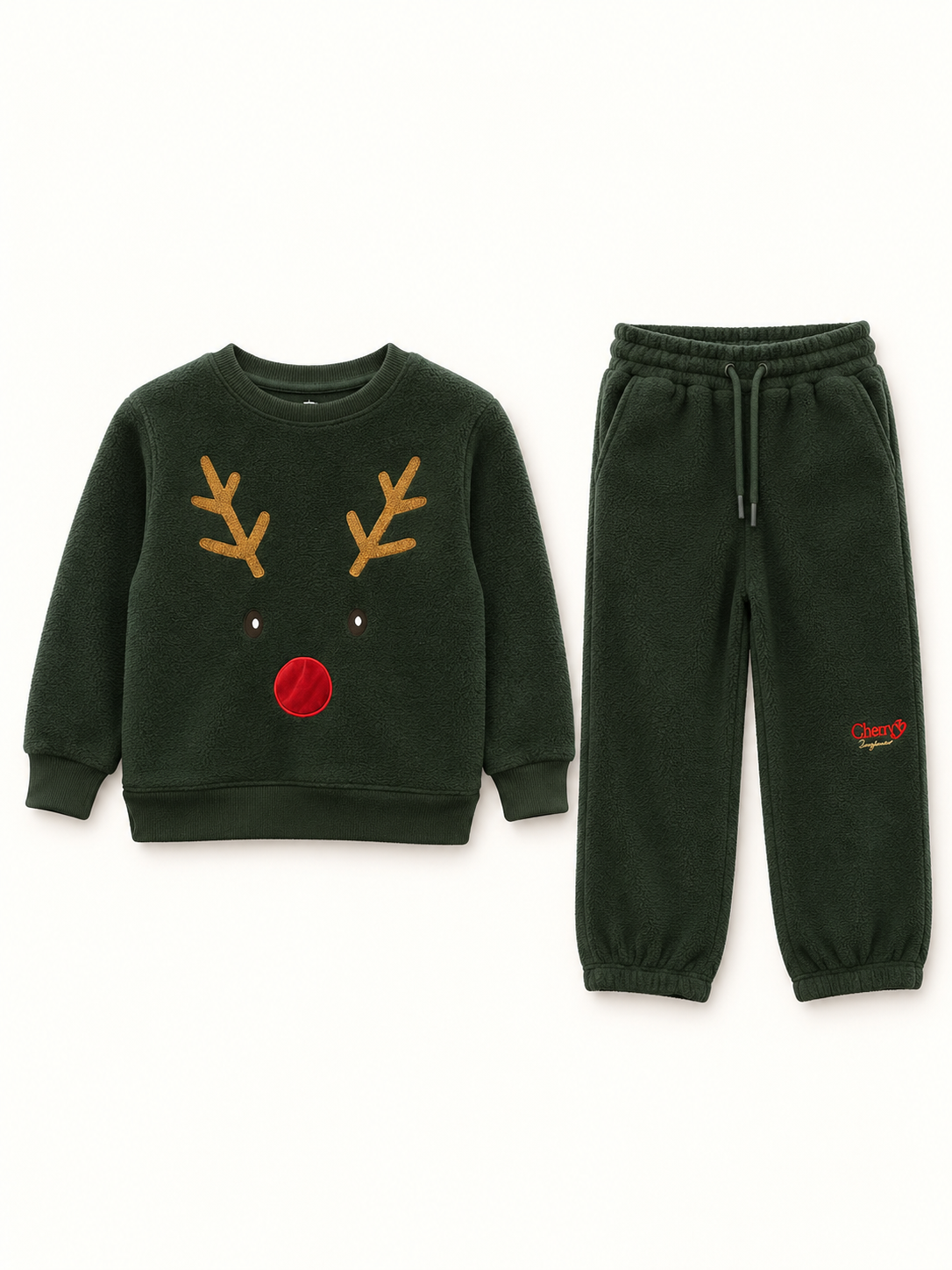 Unisex Kids Reindeer Fleece Winter Co-ord Set