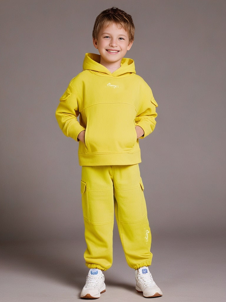 Cherry Crumble Winter Glow Yellow Sweatshirt Set