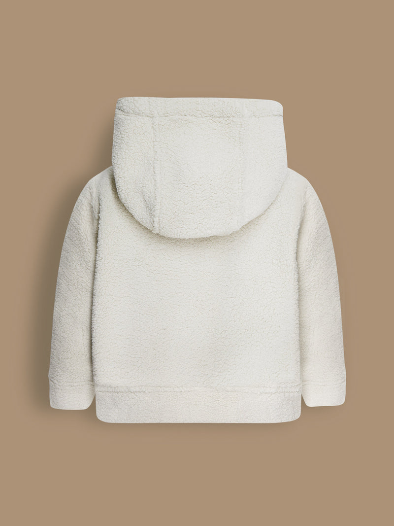 Add a touch of warmth and whimsy to your child's winter wardrobe with the Cherry Crumble Beige Solid Hooded Winter Hoodie, thoughtfully crafted for both boys and girls.