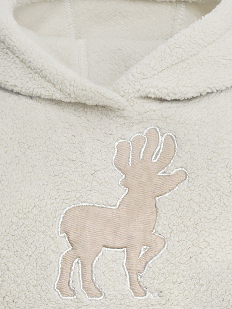 Add a touch of warmth and whimsy to your child's winter wardrobe with the Cherry Crumble Beige Solid Hooded Winter Hoodie, thoughtfully crafted for both boys and girls.