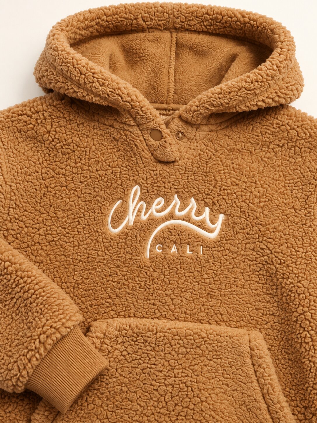 Kids Unisex Beige Hooded Sweatshirt with Kangaroo Pocket