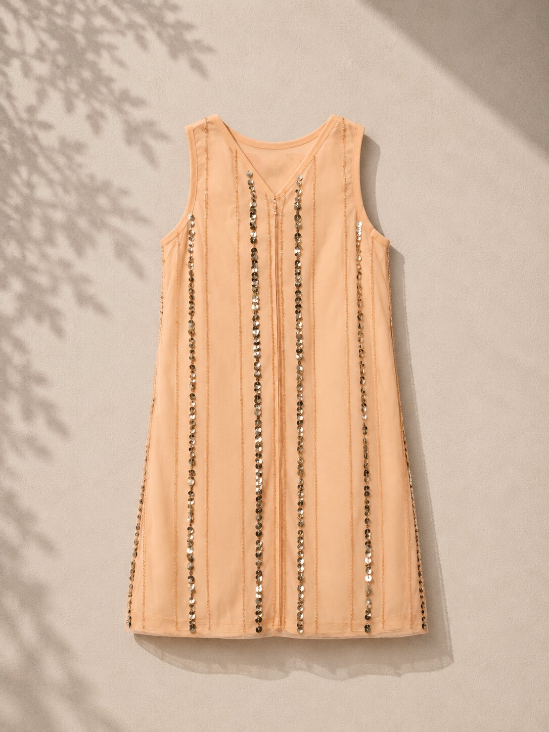 Peach Sequin Party Dress for Girls