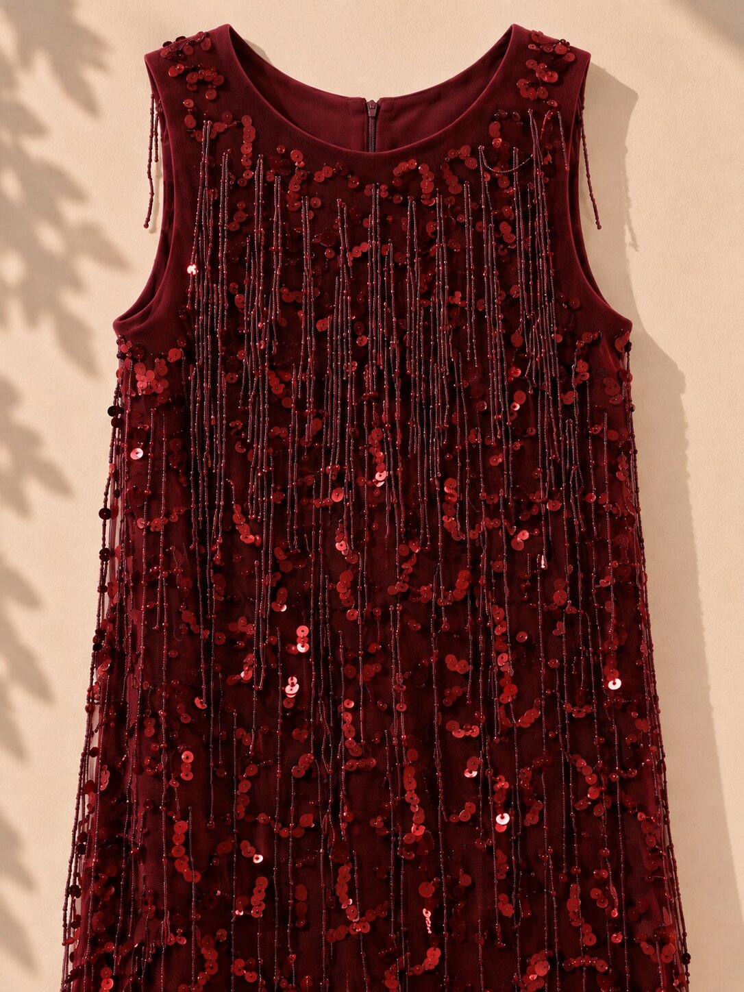 Maroon Sequin Party Dress for Girls