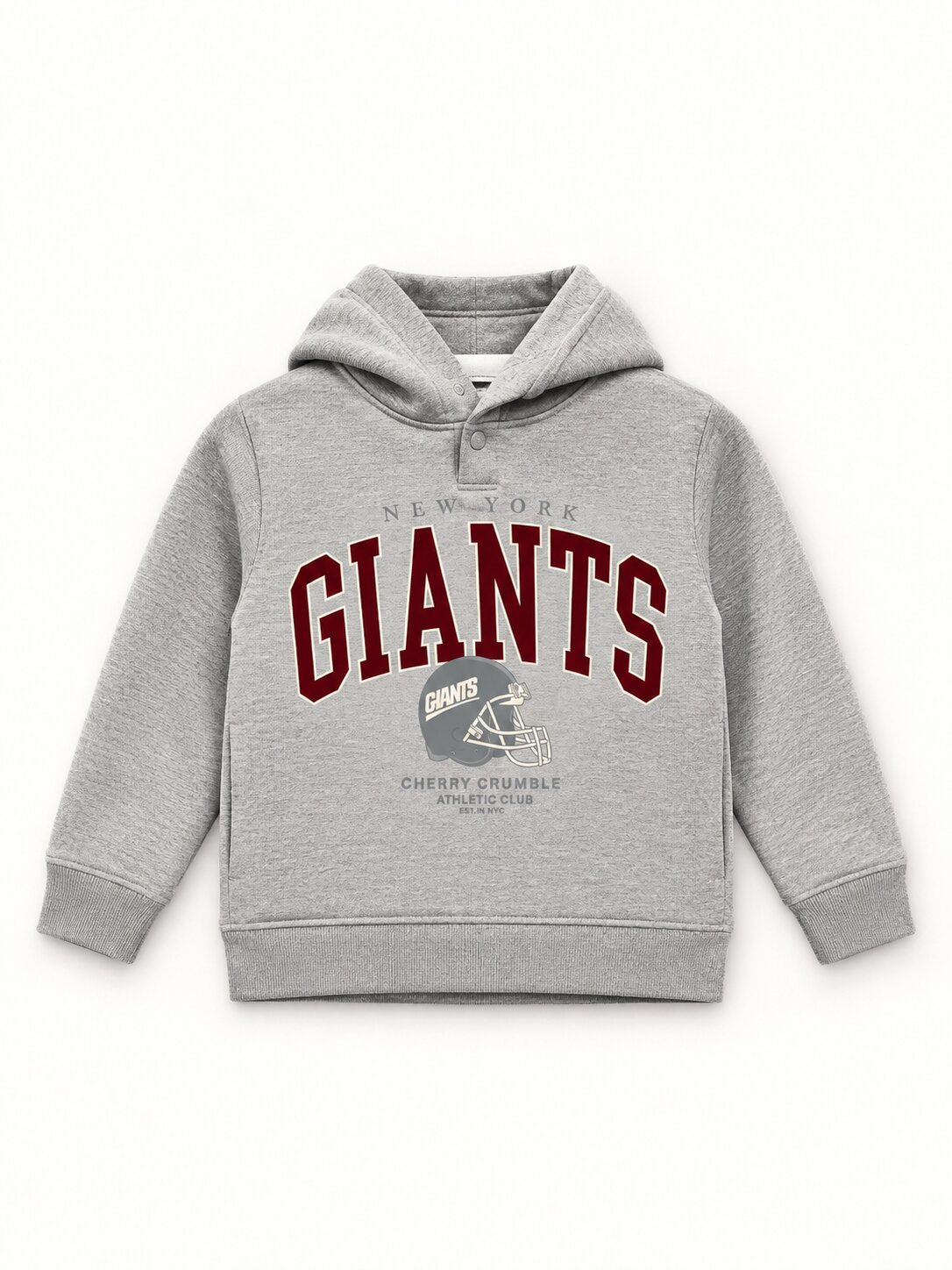 Kids Unisex Grey Typography Hooded Sweatshirt
