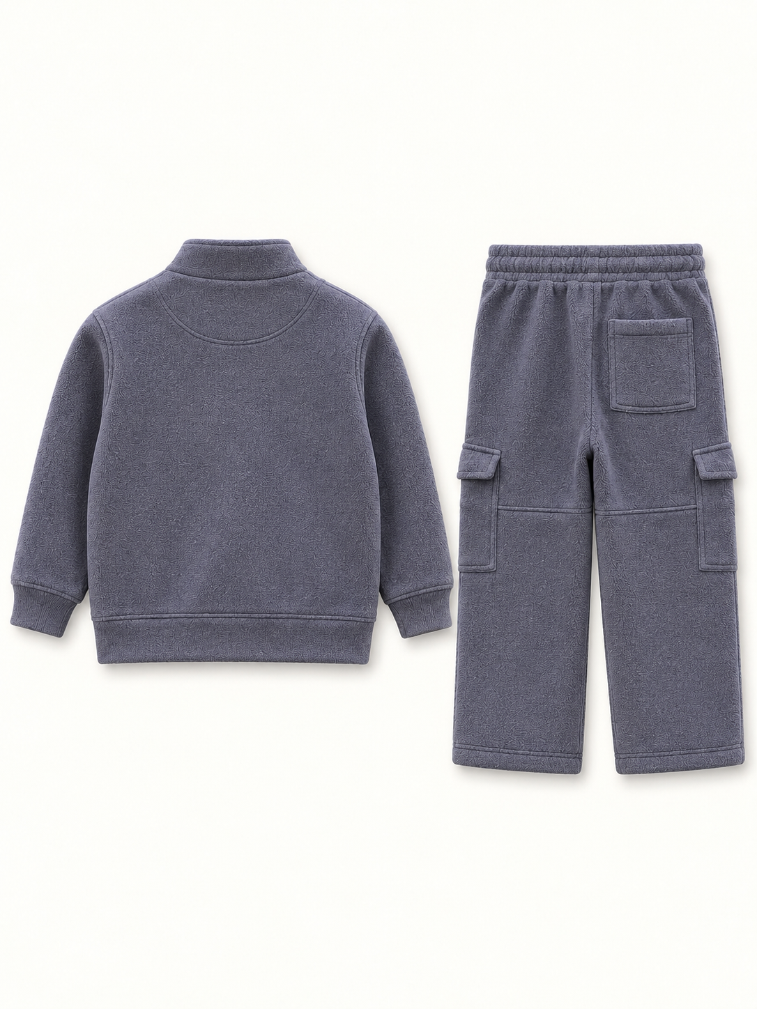 Unisex Kids Blue Fleece Cargo Winter Co-ord Set