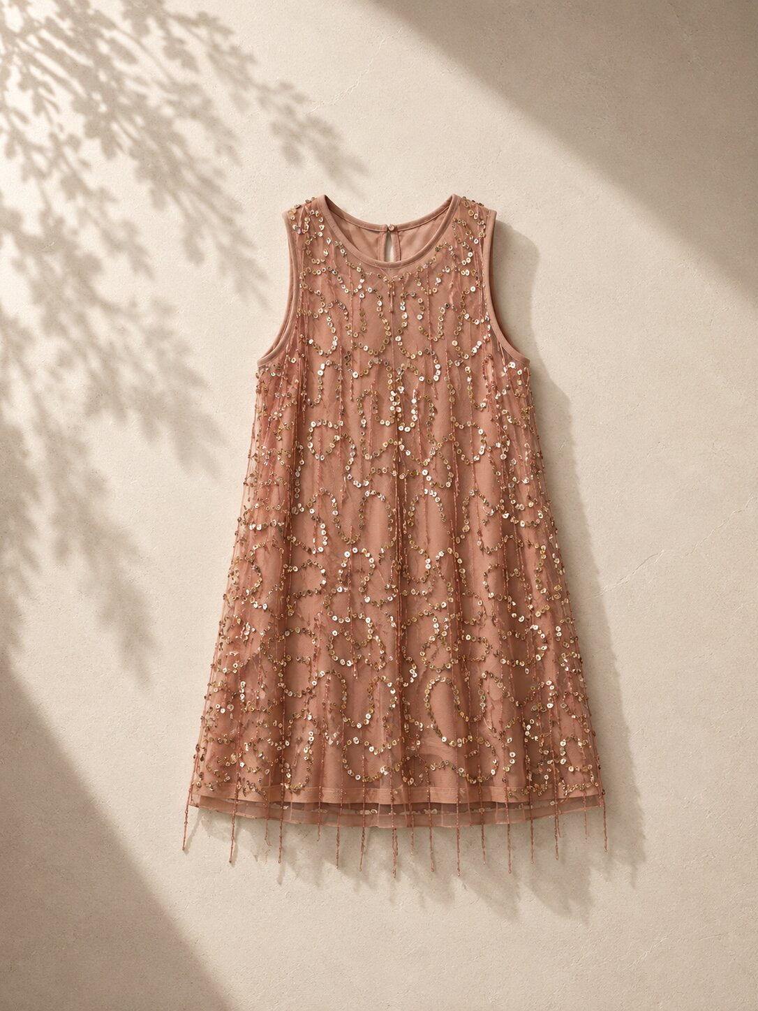 Girls Baby Pink Sequin Party Dress