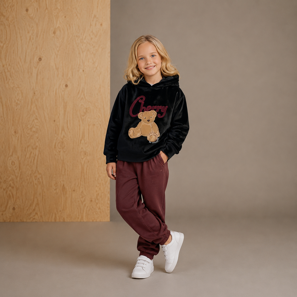 Schwarzer Luxe Hoodie