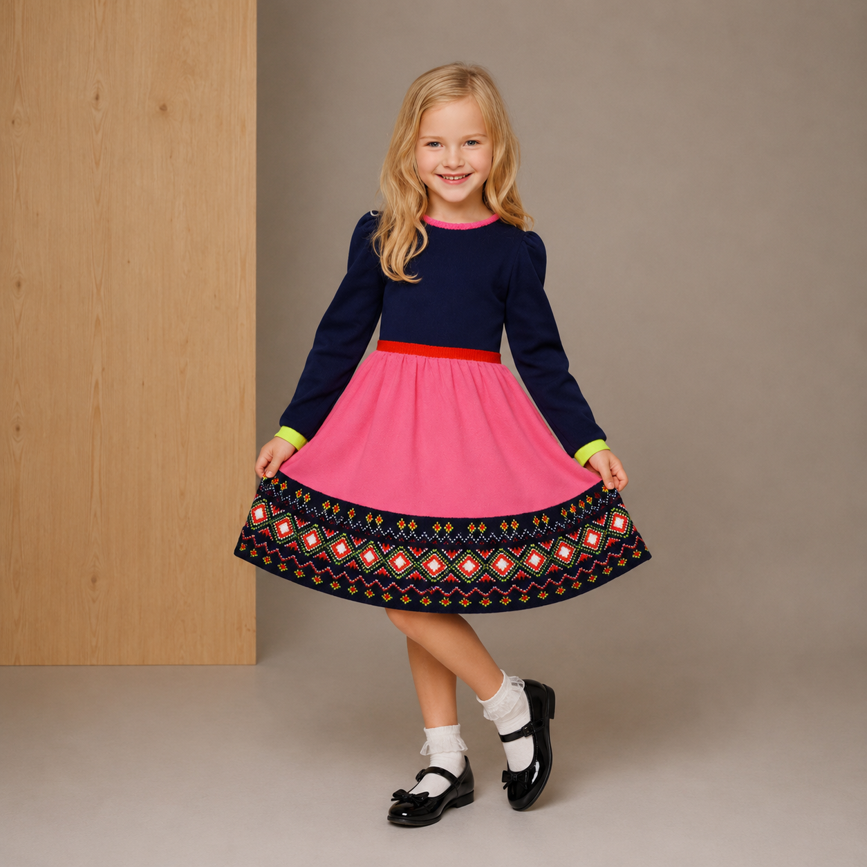 Winter Multicolor Bloom Dress