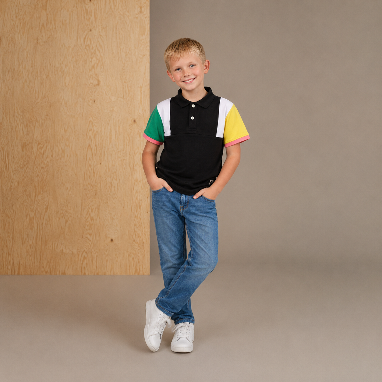 Mehrfarbiges Freizeit-Poloshirt