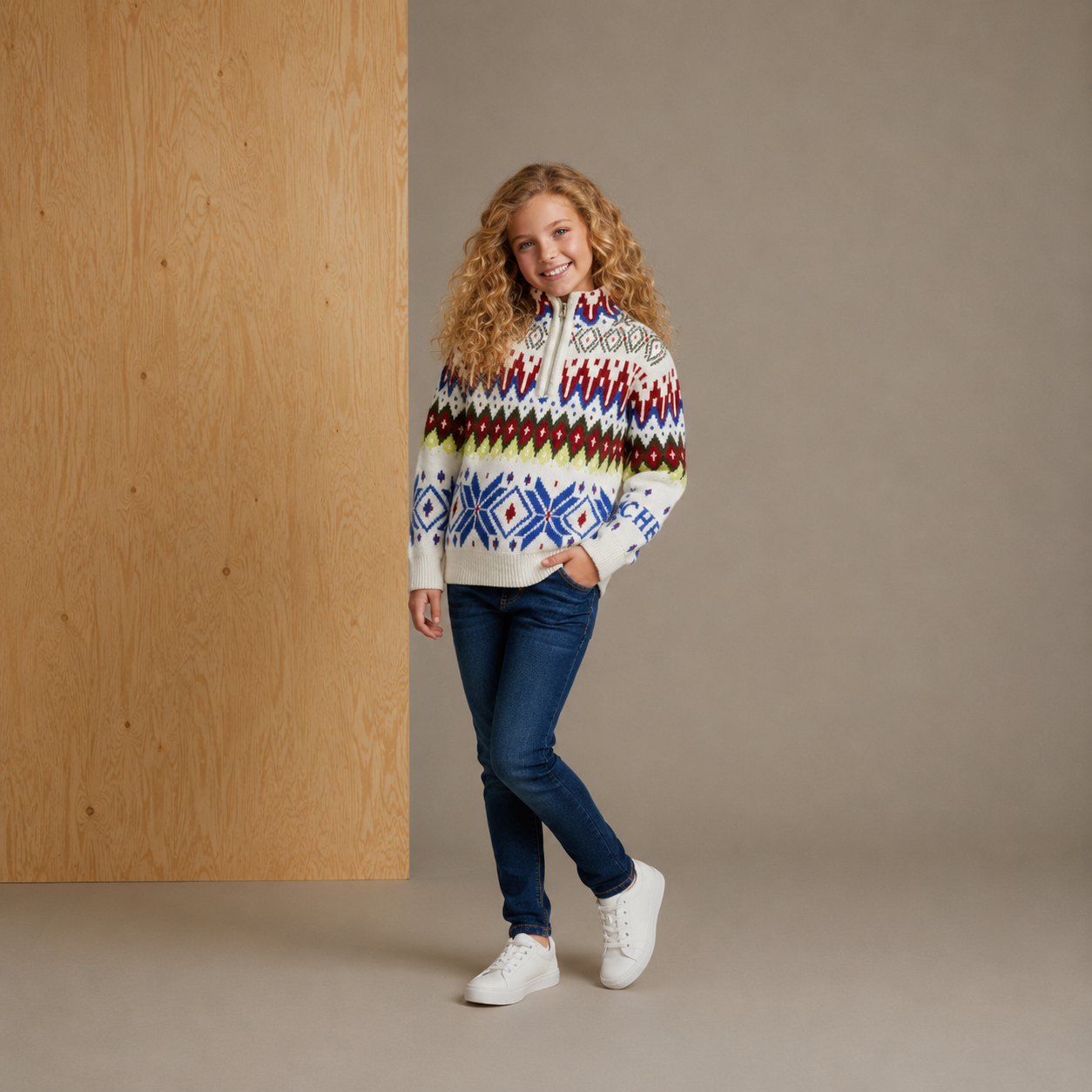 Multicolor Self-designed Sweater