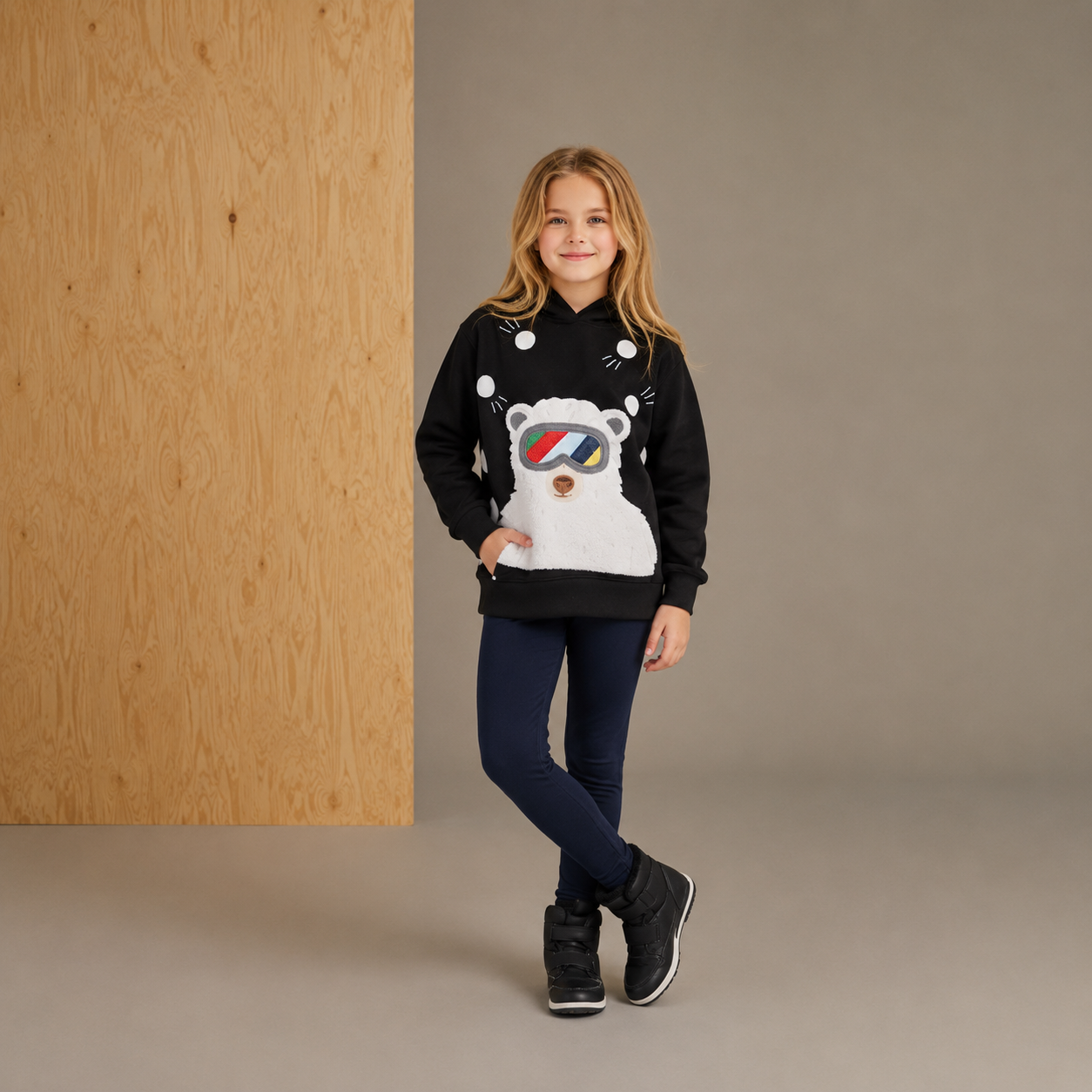 Black Charm Fleece Hoodie