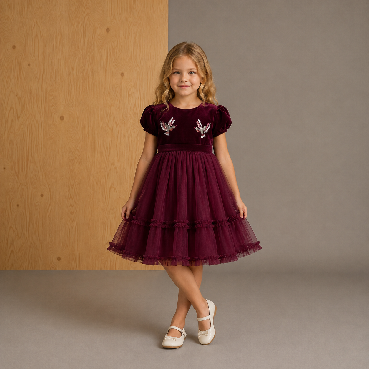 Wine Solid Lovely Stylish Dress
