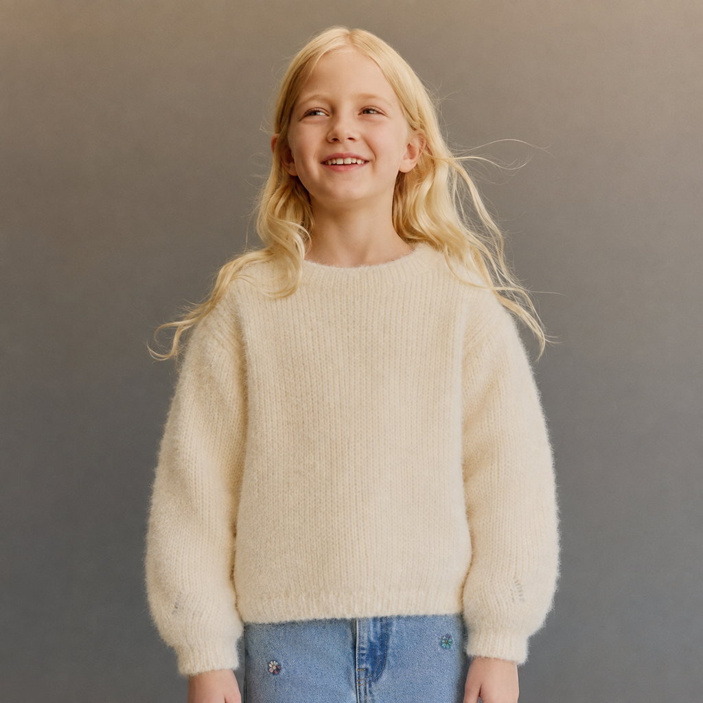 Peach Intarsia Sweet Stylish Sweater