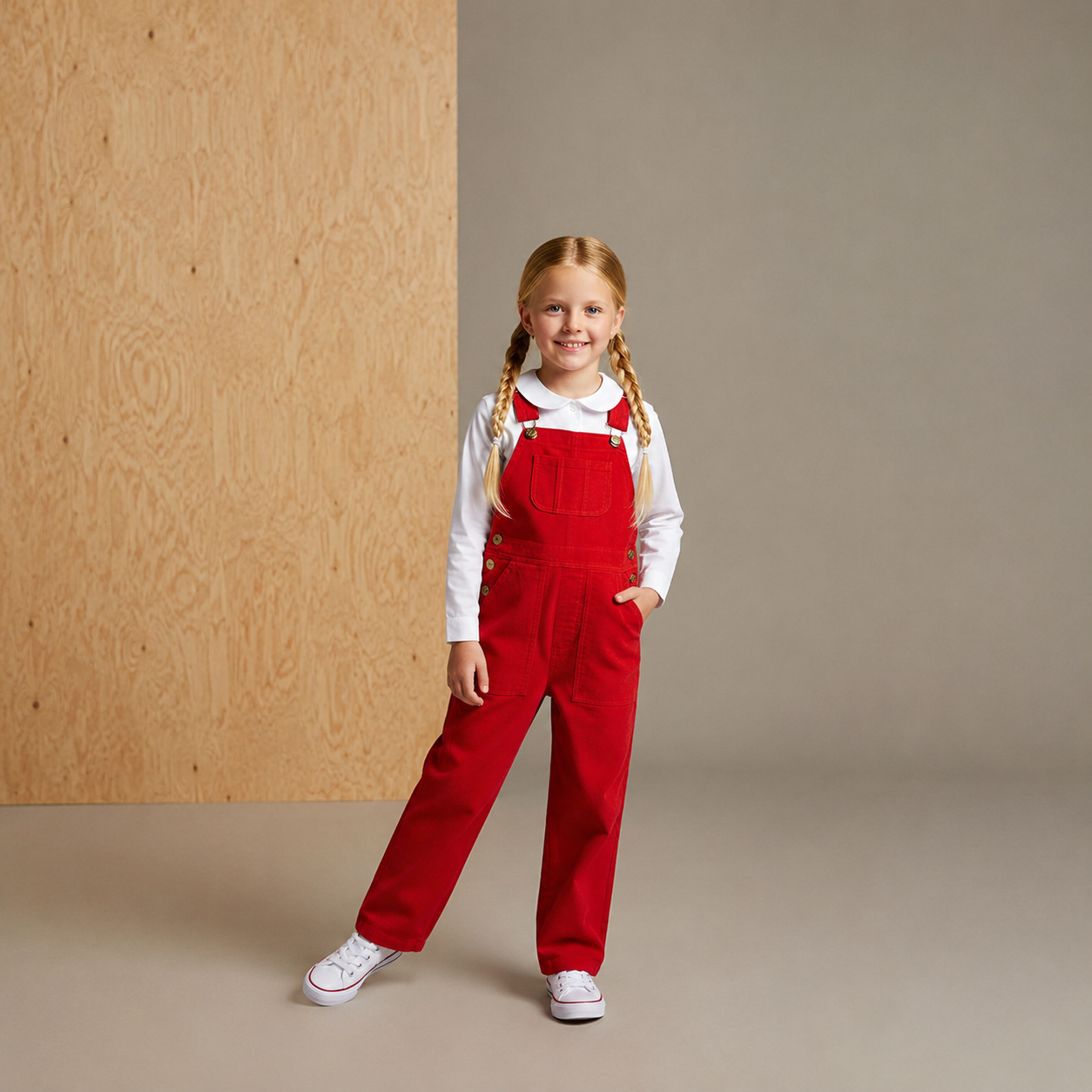 Girls Peach Cotton Dungaree – Classic Summer Fit