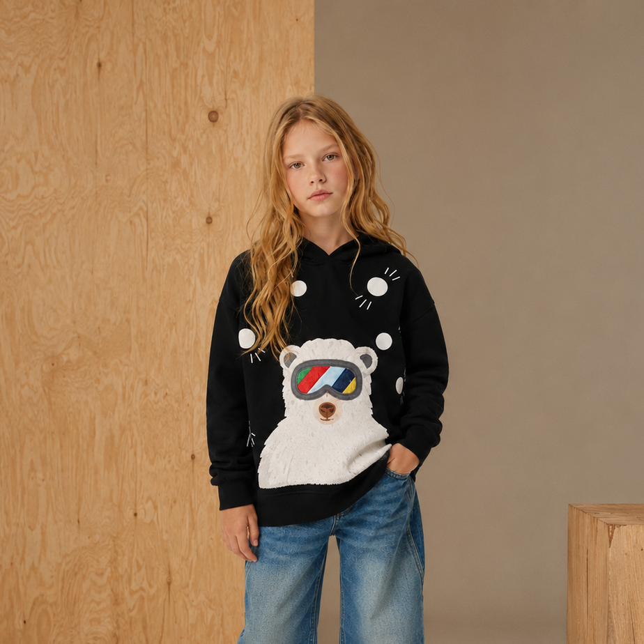Black Charm Fleece Hoodie