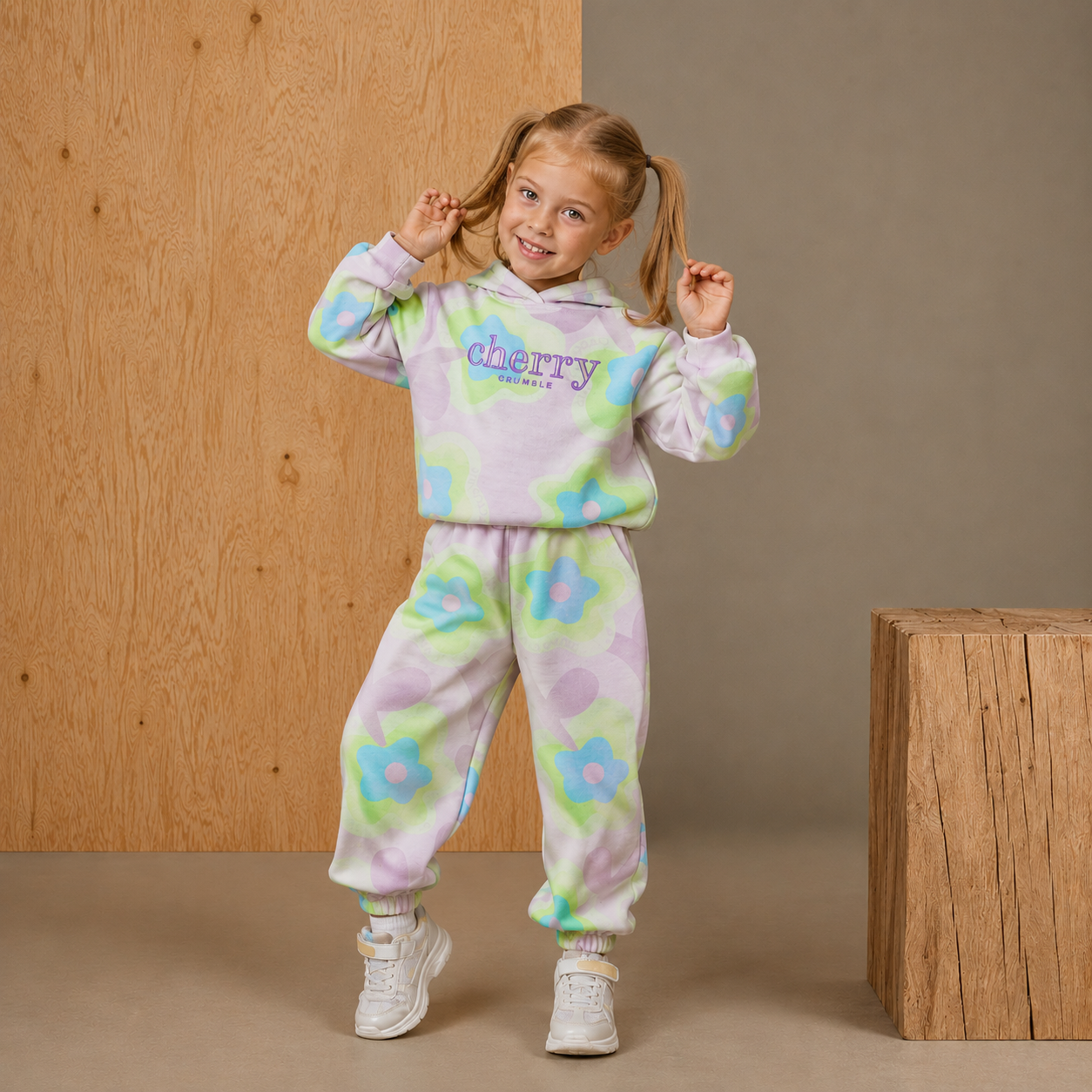 Ensemble sweat à capuche molletonné imprimé Rainbow Vibe