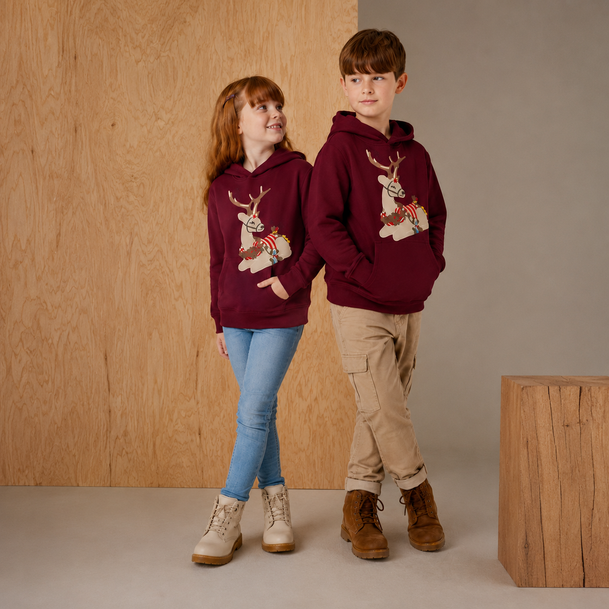 Wine Luxe Komfort-Kapuzenpullover