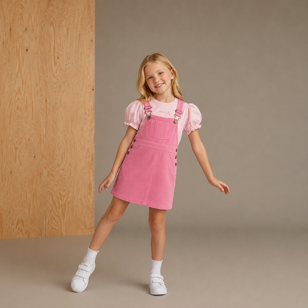 Jolie robe d'été rayée rose
