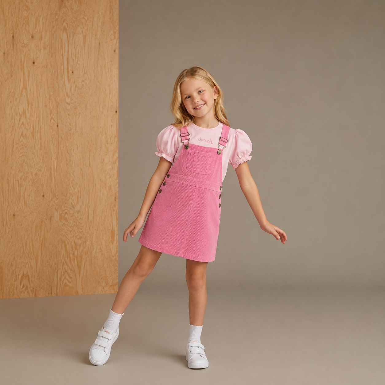 Jolie robe d'été rayée rose