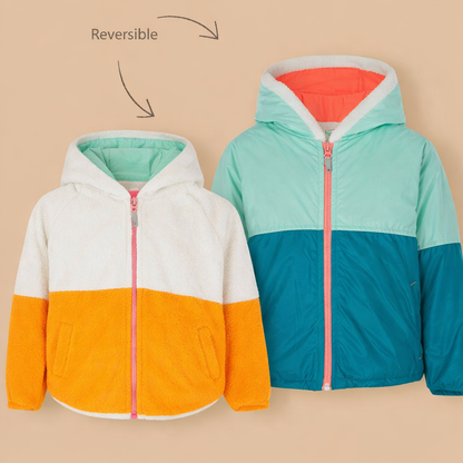 Green Cut & Sew Snuggle-Trendy Winter Reversible Jacket