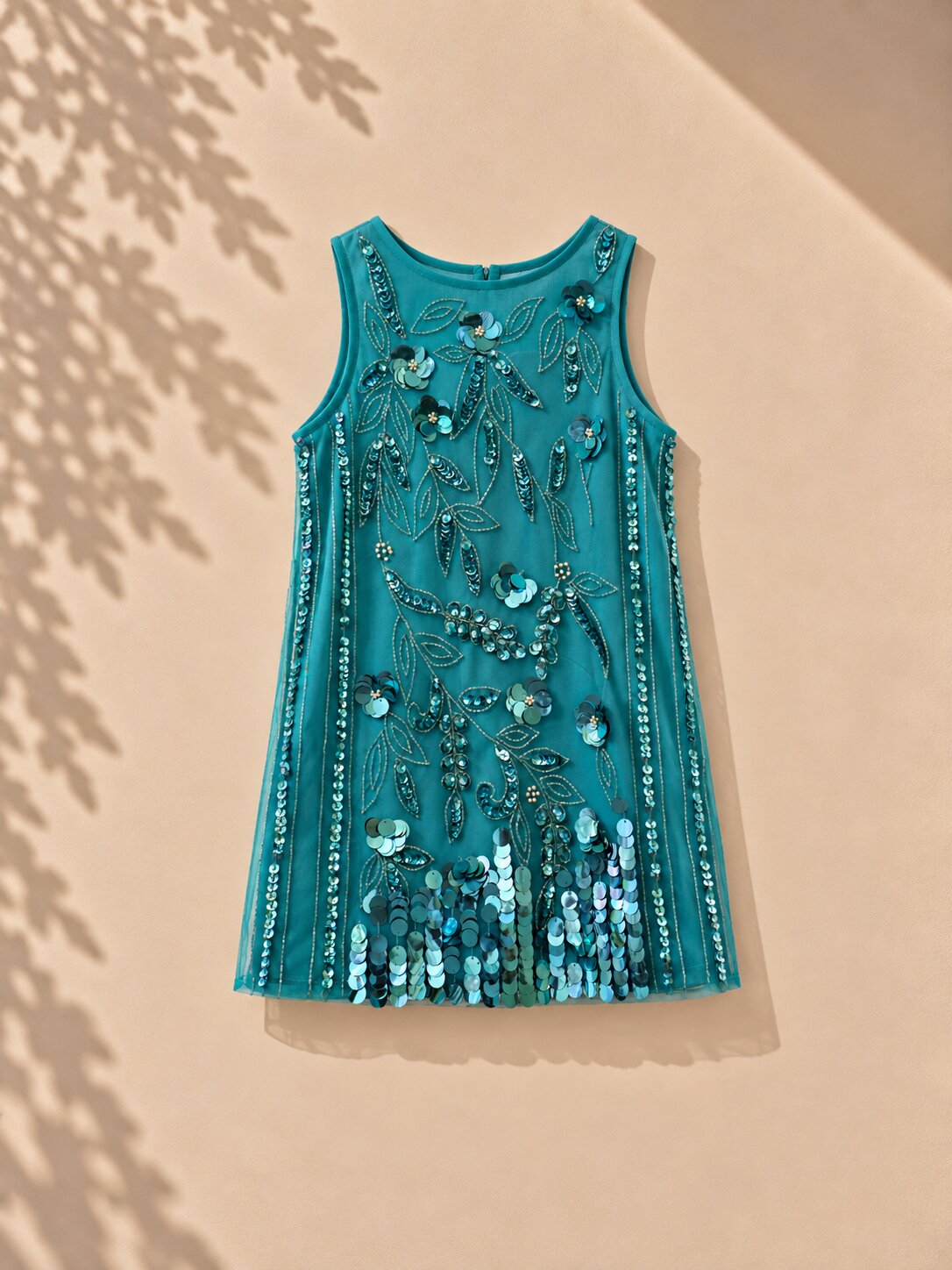 Turquoise Blue Sequin Party Dress for Girls