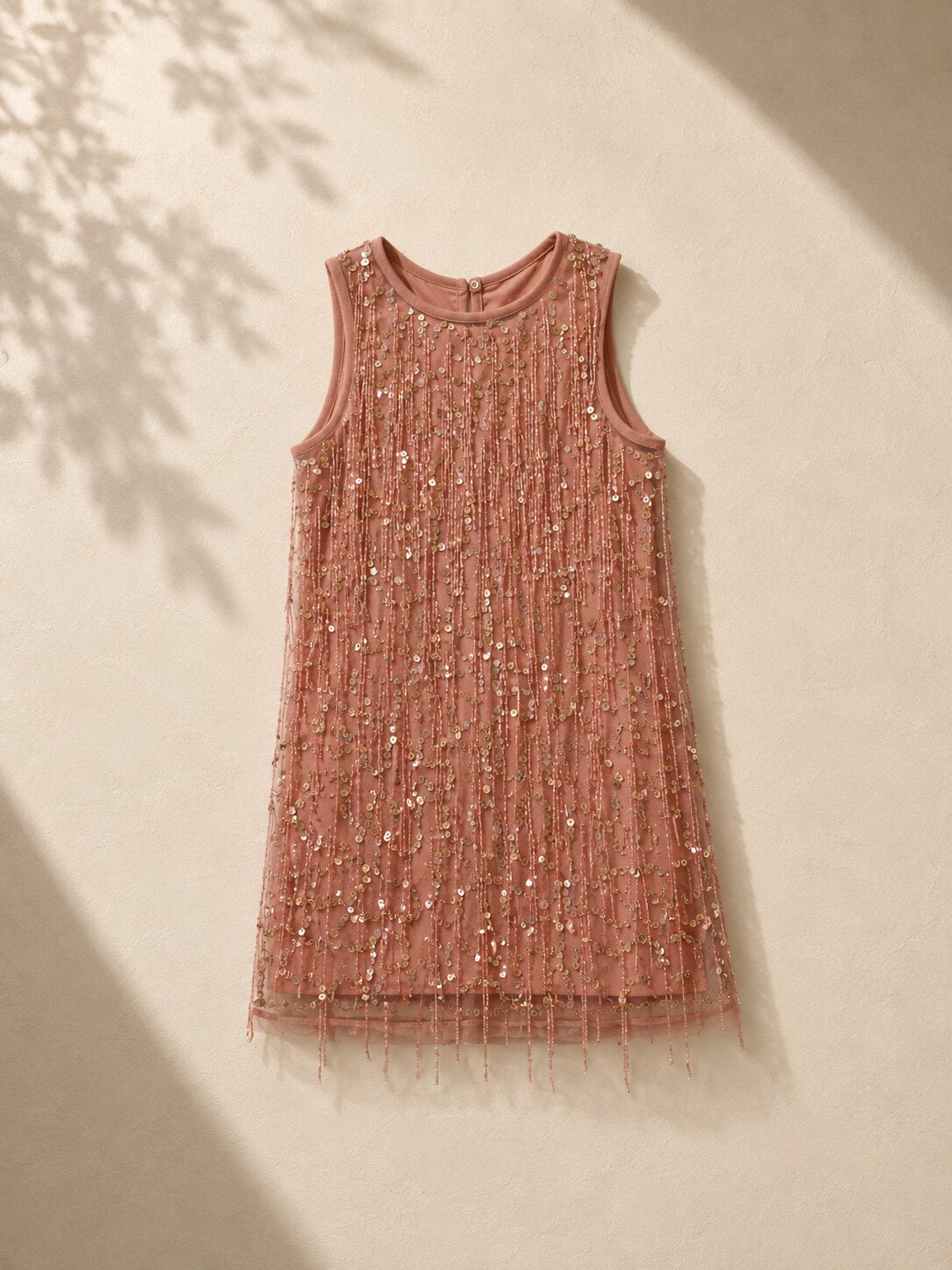 Girls Baby Pink Sequin Party Dress