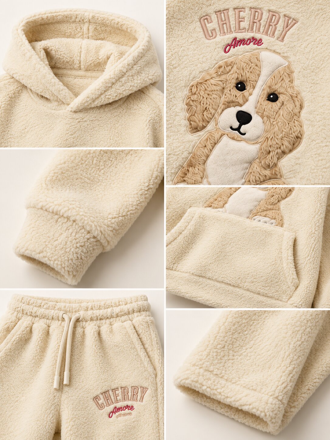 Kids Unisex Animal Patchwork Hoodie with Joggers Co-Ord Set